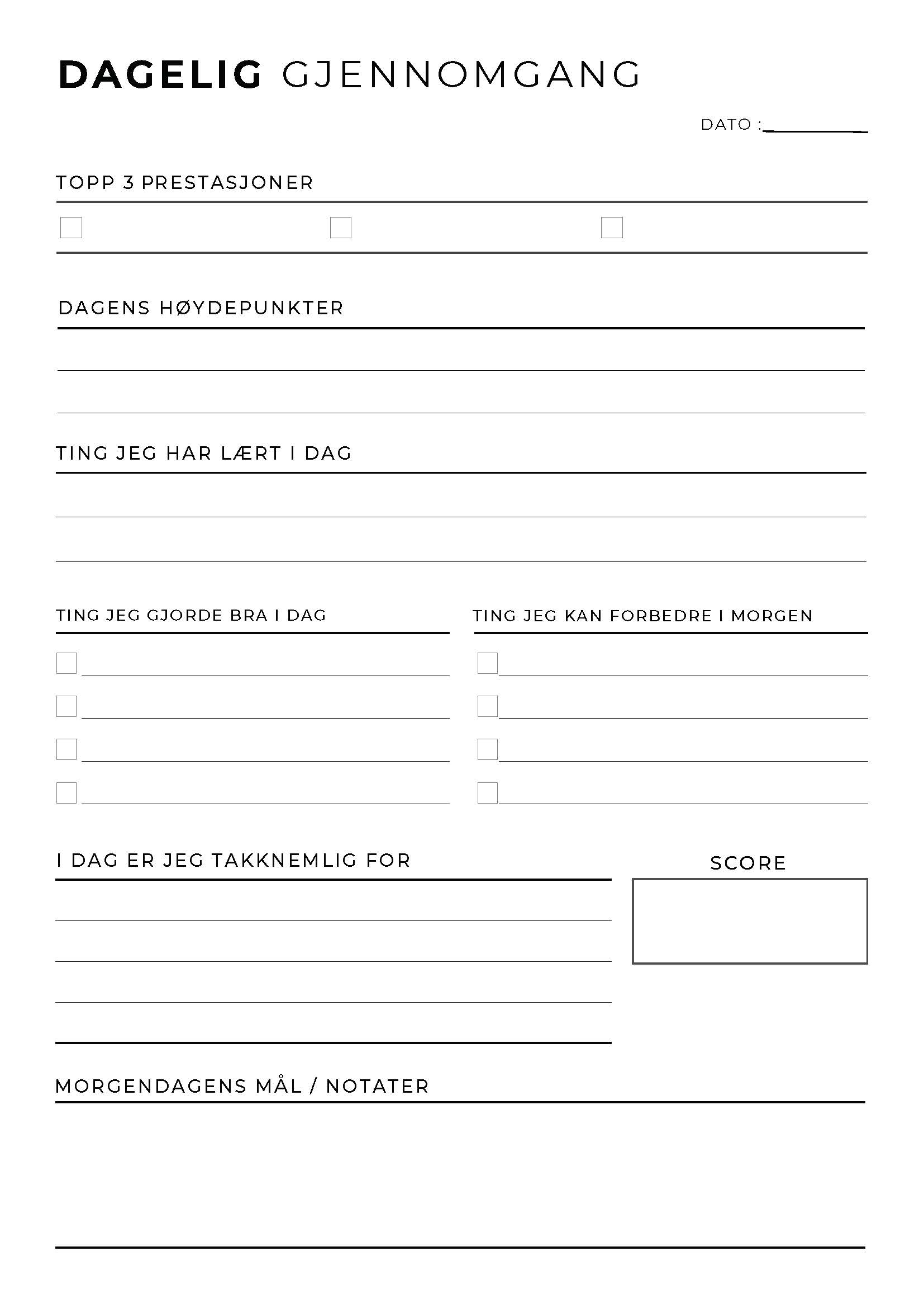 Daglig Gjennomgang