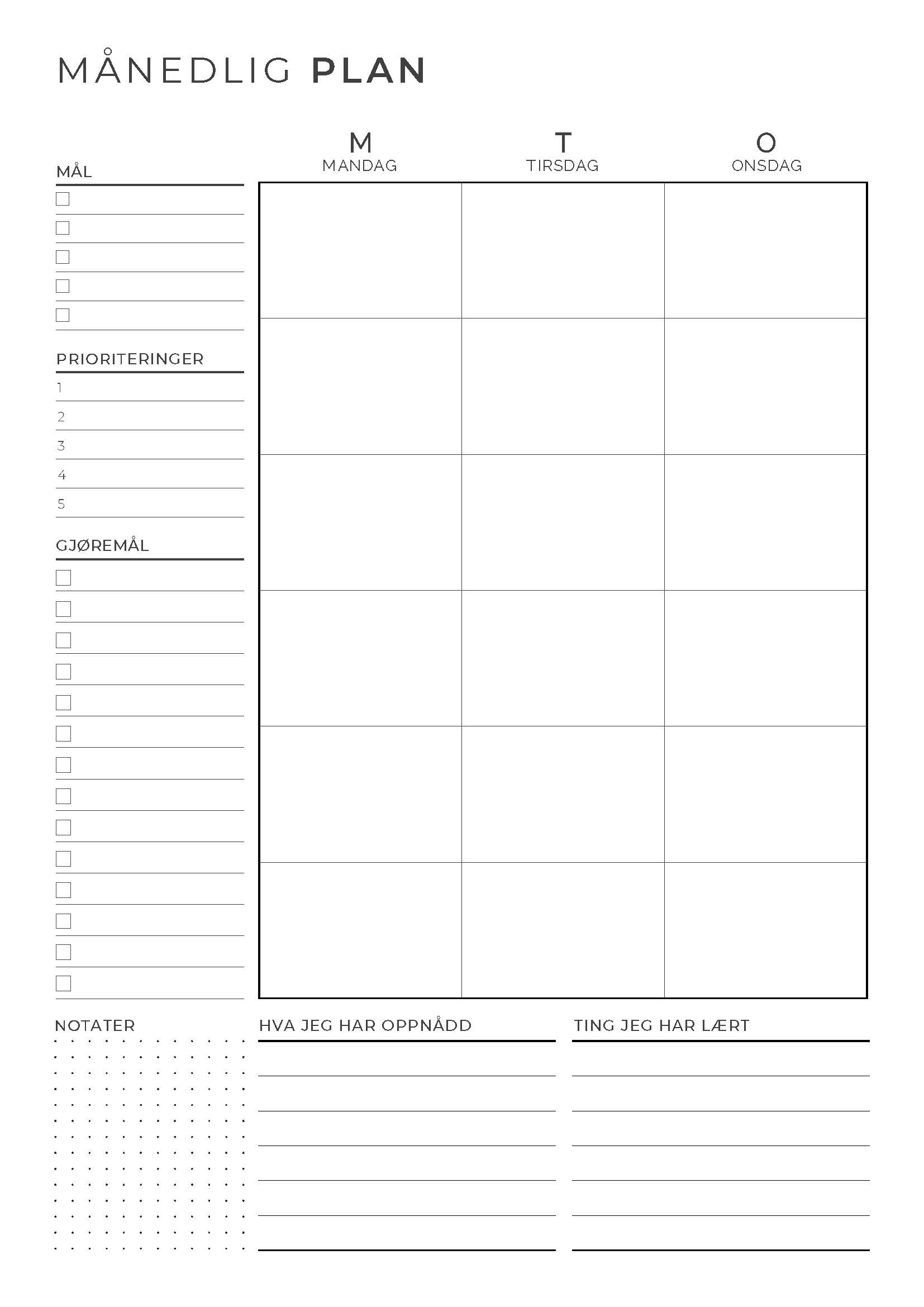 Månedlig Gjennomgang